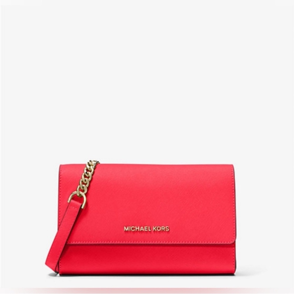 NEW! Michael Kors Coral Saffiano Leather 3-in-1 Crossbody